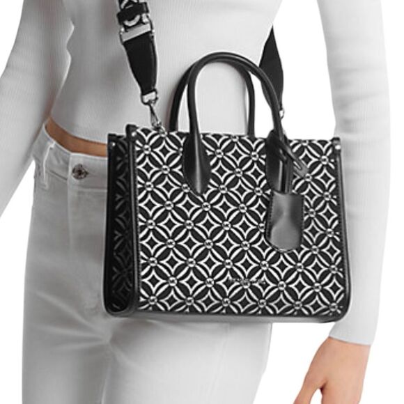 MICHAEL KORS MIRELLA CROSSBODY IN BLACK AND SILVER - Picture 3 of 3